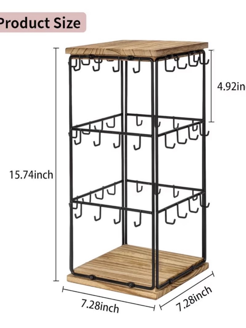 Wood & Black Metal jewelry organizer